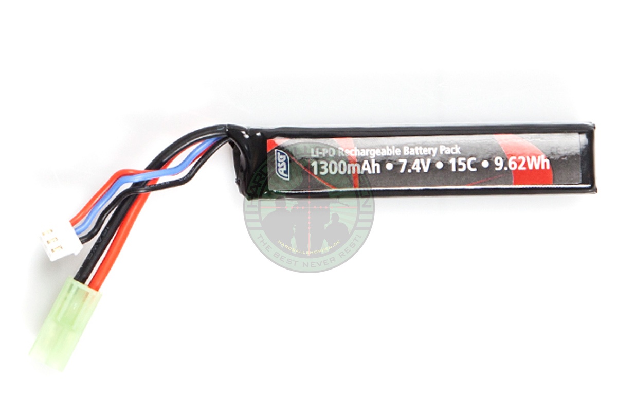 ASG 7,4V 1300mAh 15C, Stang LiPo